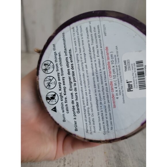 Pier 1 Imports Purple pillar candle lavender bead decor - Picture 4 of 5